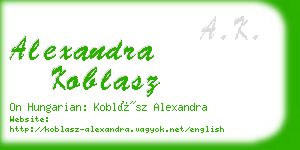 alexandra koblasz business card